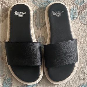 Dr Martens Black Leather Slides